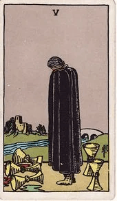 Five of Cups tarot card, Rider–Waite–Smith deck