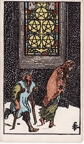 Five of Pentacles tarot card, Rider–Waite–Smith deck