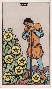 Seven of Pentacles tarot card, Rider–Waite–Smith deck