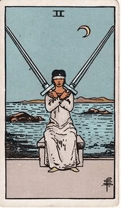 Two of Swords tarot card, Rider–Waite–Smith deck