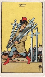 Seven of Swords tarot card, Rider–Waite–Smith deck