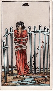 Eight of Swords tarot card, Rider–Waite–Smith deck