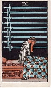 Nine of Swords tarot card, Rider–Waite–Smith deck
