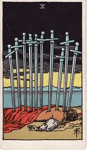 Ten of Swords tarot card, Rider–Waite–Smith deck