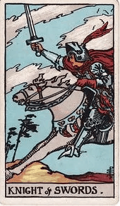 Knight of Swords tarot card, Rider–Waite–Smith deck