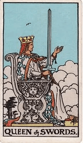 Queen of Swords tarot card, Rider–Waite–Smith deck