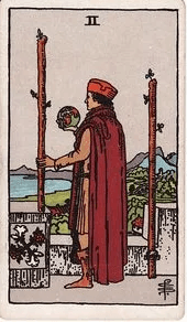 Two of Wands tarot card, Rider–Waite–Smith deck