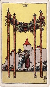 Four of Wands tarot card, Rider–Waite–Smith deck