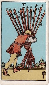Ten of Wands tarot card, Rider–Waite–Smith deck